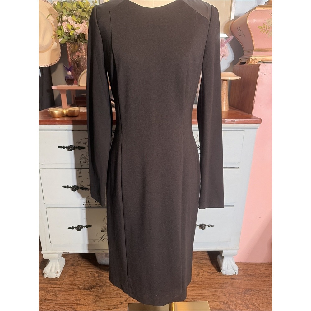 DKNY All Black Long Sleeve Dress. NWT Zipper Back. Sz XS